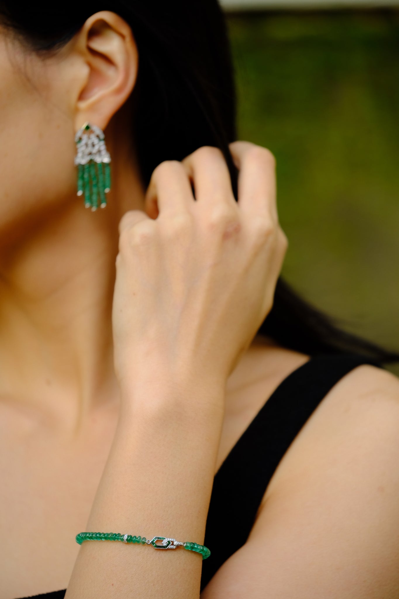 La Merveille | Emerald Beads Multi-Wear Necklace in 18K Gold